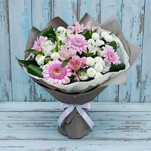Букет цветов из:  Герберы, Альстромерии и Хризантемы в Деденево