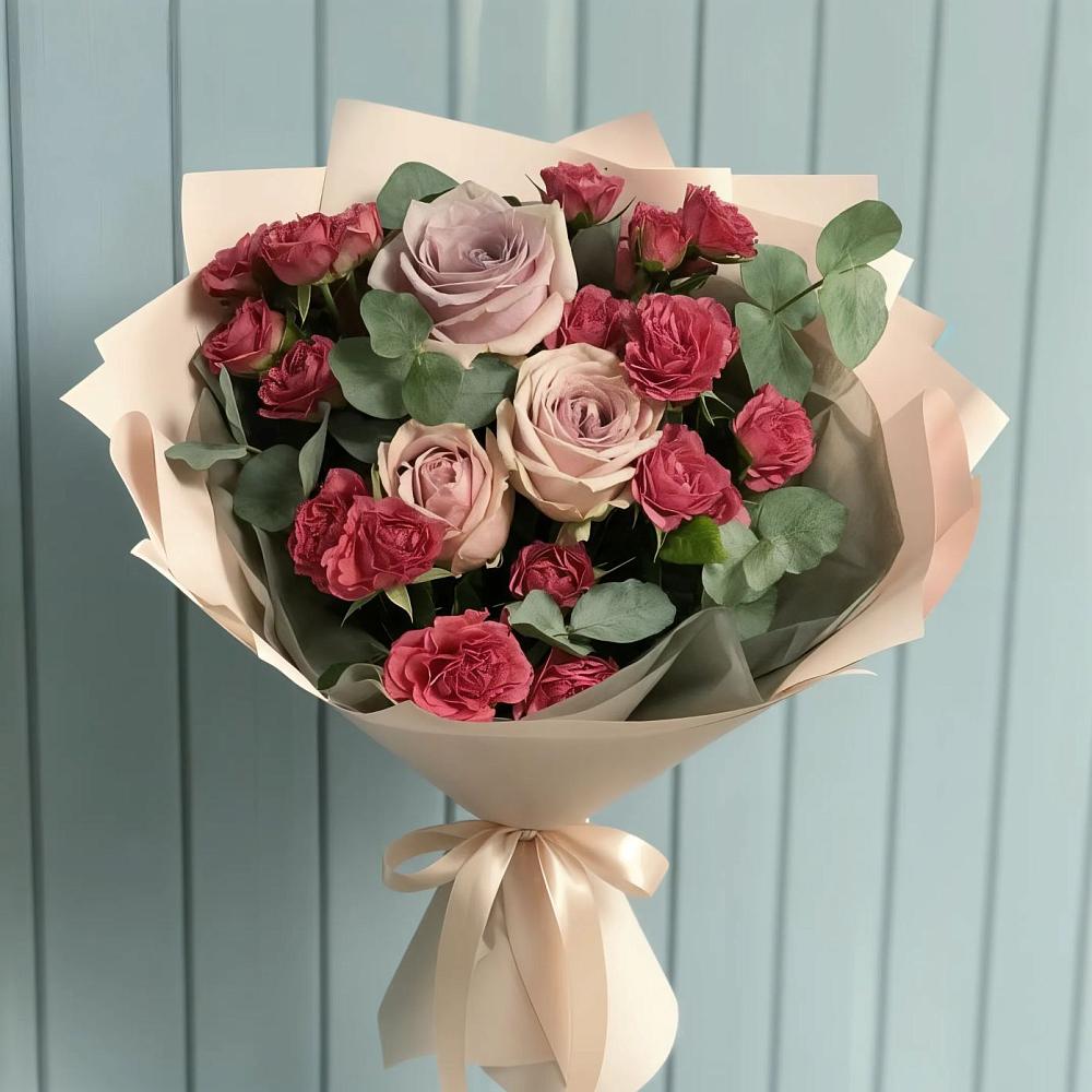 Букет цветов из: Гвоздики и Розы в Деденево