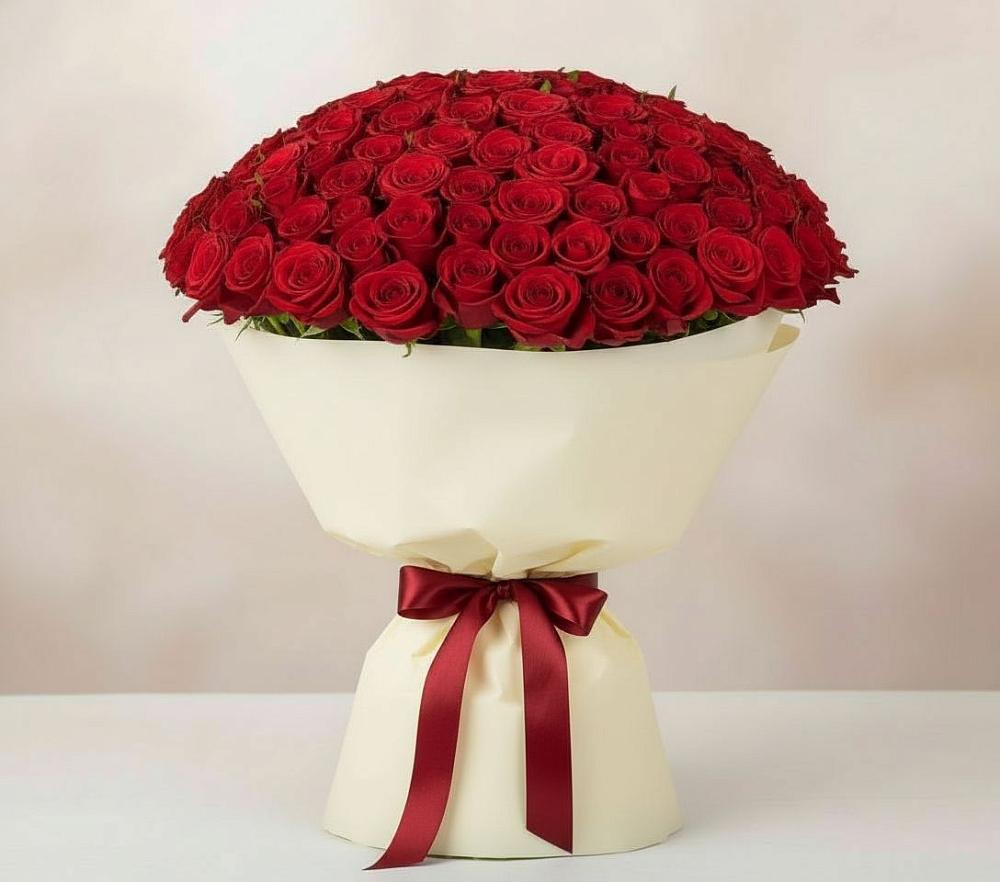 Букет 101 Красная роза Милано в Деденево