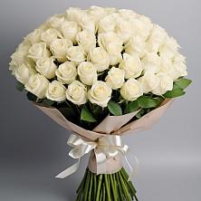 Букет 101 беля роза Белоснежка в Деденево