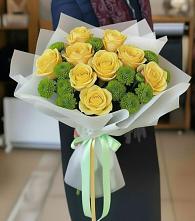 Букет цветов из:  Хризантемы и Розы в Деденево