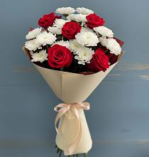 Букет цветов из:  Розы и Хризантемы в Деденево