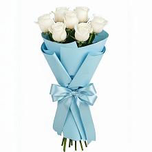 Букет 7 белых роз Проуд в Деденево