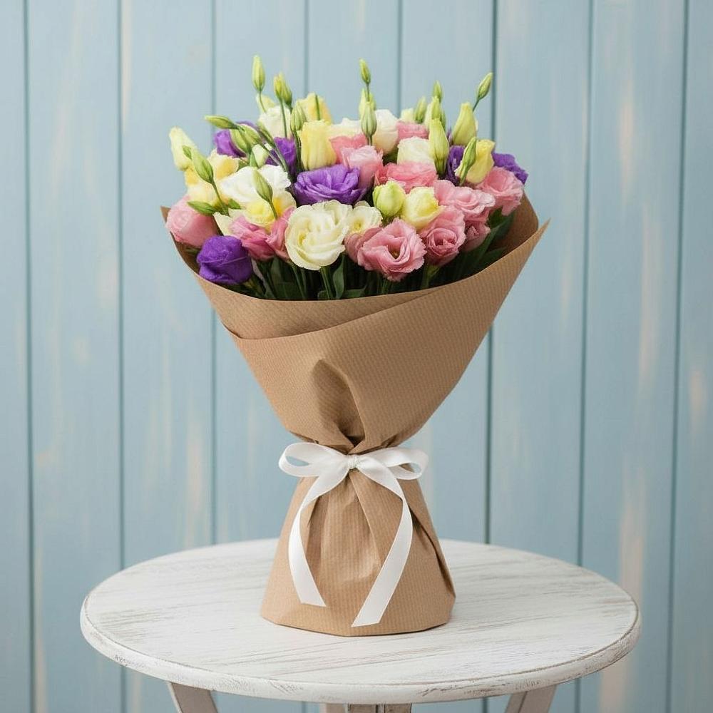 Букет цветов из: Лизиантусы в Деденево