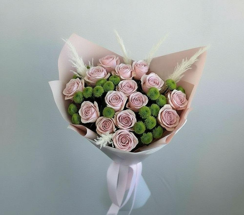 Букет цветов из: Розы и Хризантемы в Деденево