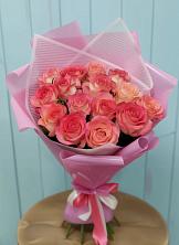 Букет 15 Розовых роз Равель в Деденево